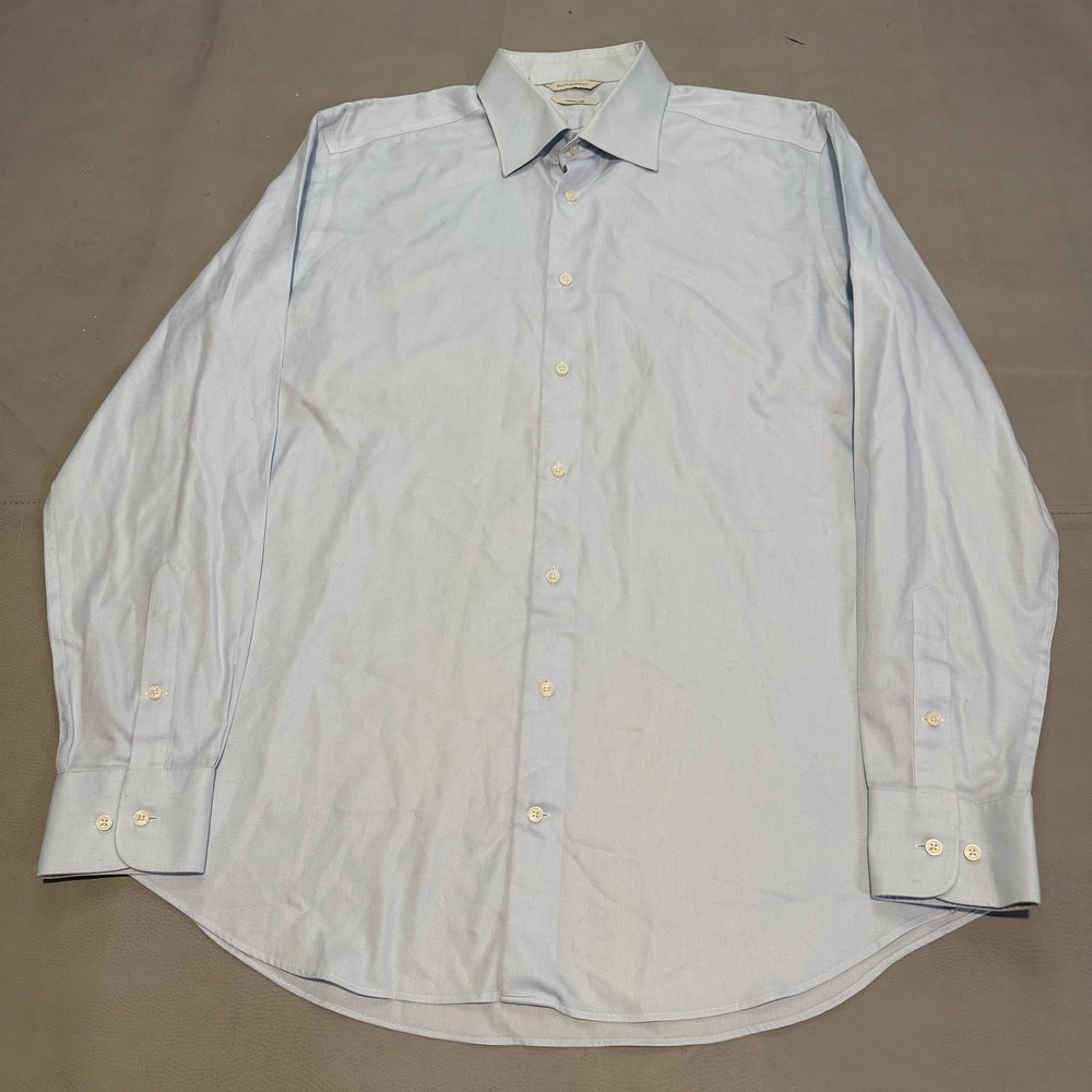 Suitsupply Traveller Light Blue Spread Collar Button Dress Shirt Men 17.5/44-
